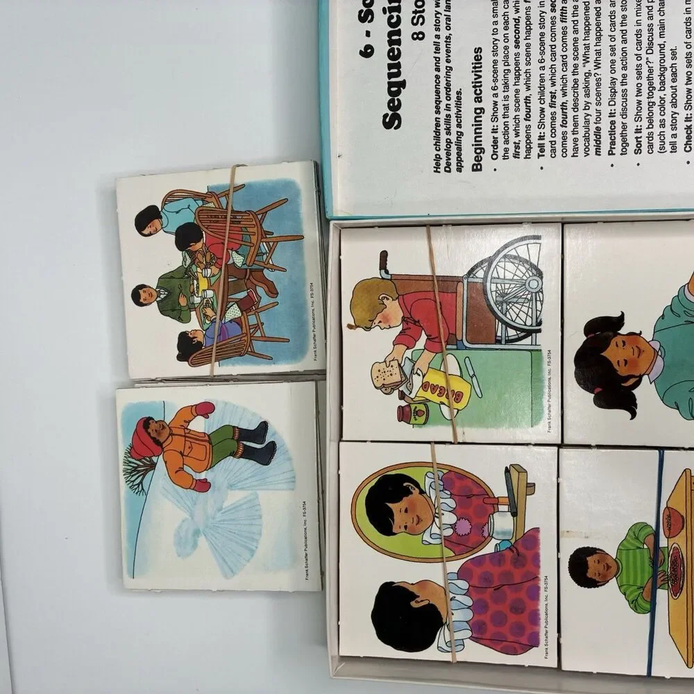 Vintage 1988 Frank Schaffer 6-Scene Sequencing Cards Homeschool Early Edition
